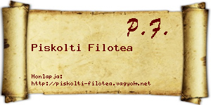 Piskolti Filotea névjegykártya